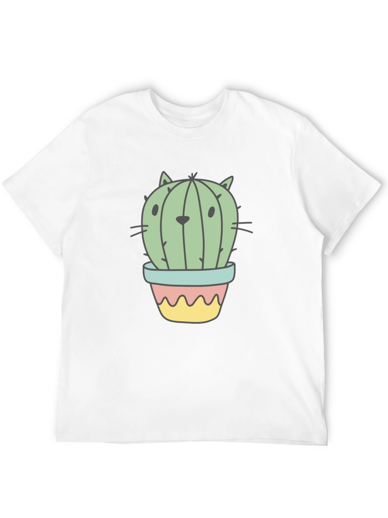 Cactus Cat Graphic T-Shirt - Unique Novelty Tee