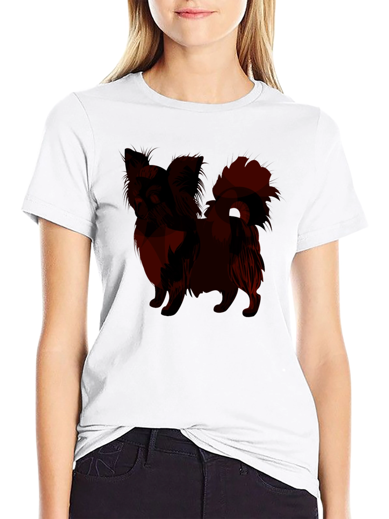 Mens Black T-Shirt with Dog Graphic