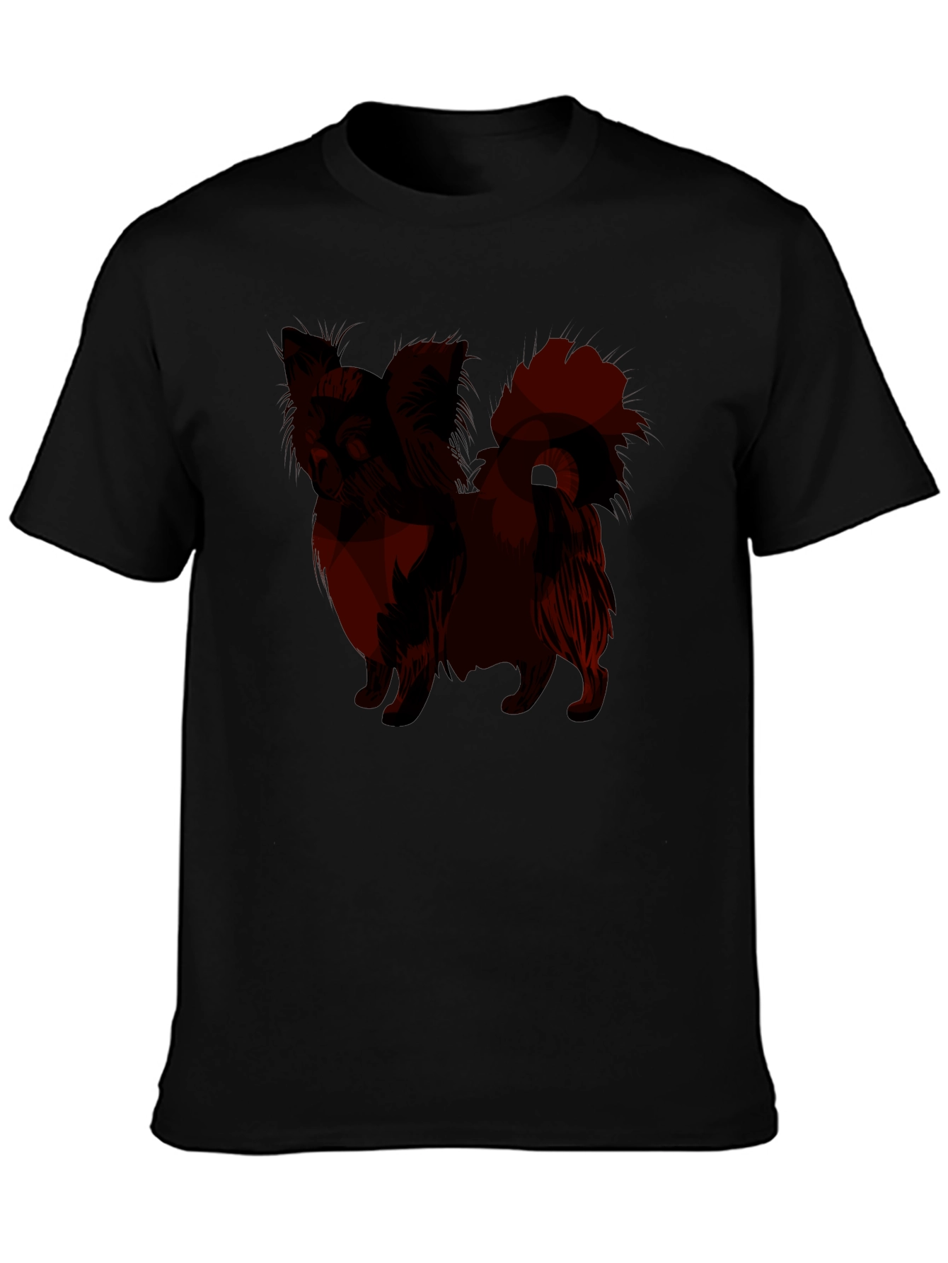 Mens Black T-Shirt with Dog Graphic