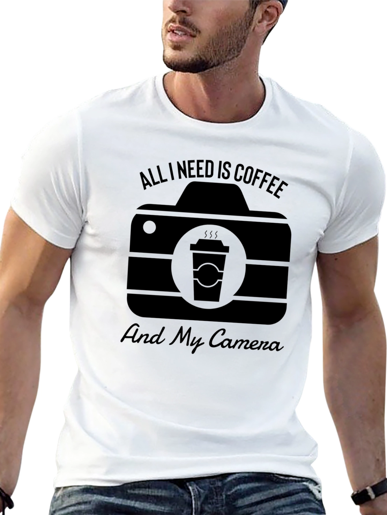 Coffee & Camera Graphic T-Shirt - Photography Lover Tee