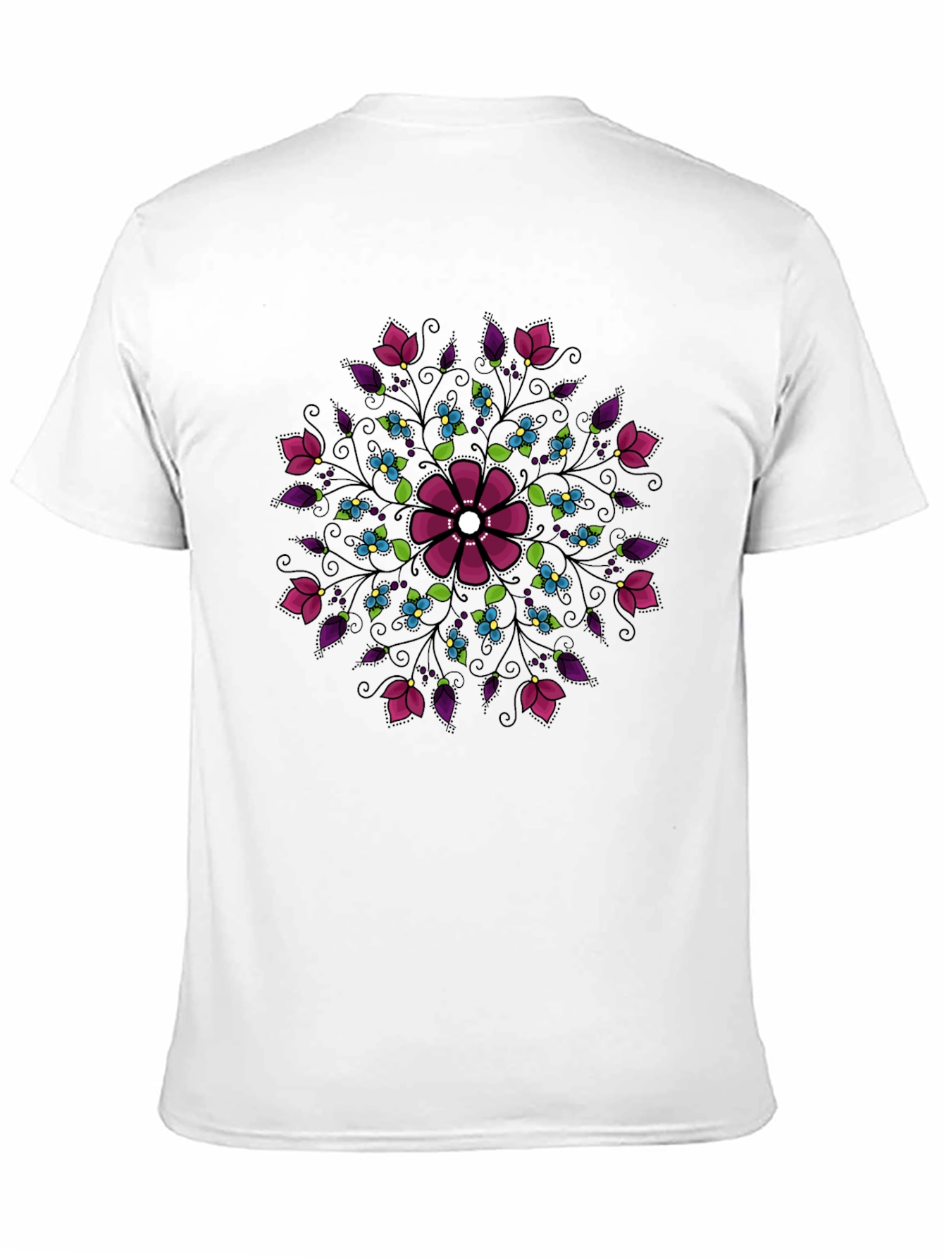 Floral Mandala Graphic Print Crew Neck Tee