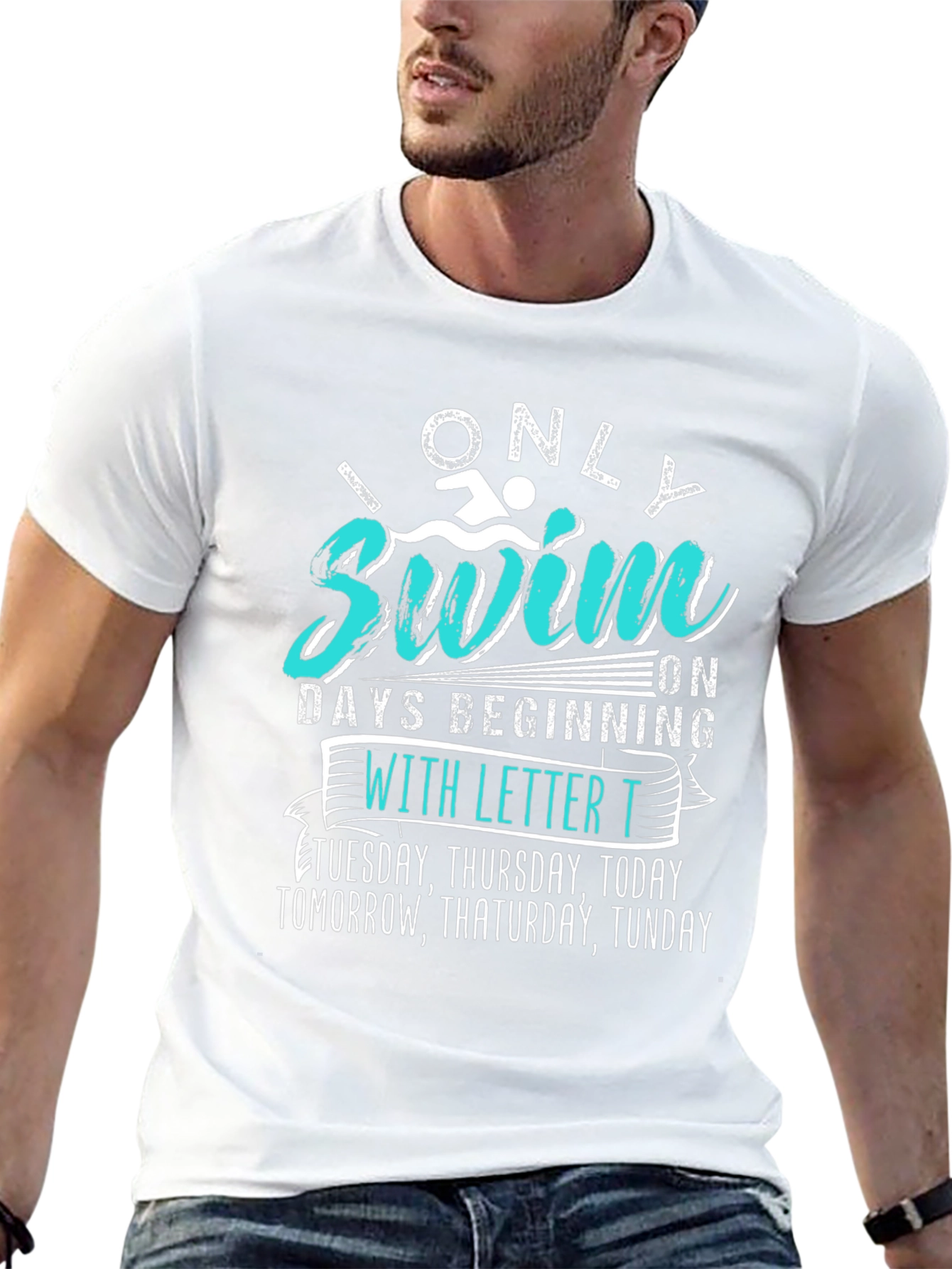 Funny Swimmer T-Shirt - Only Swim on T Days