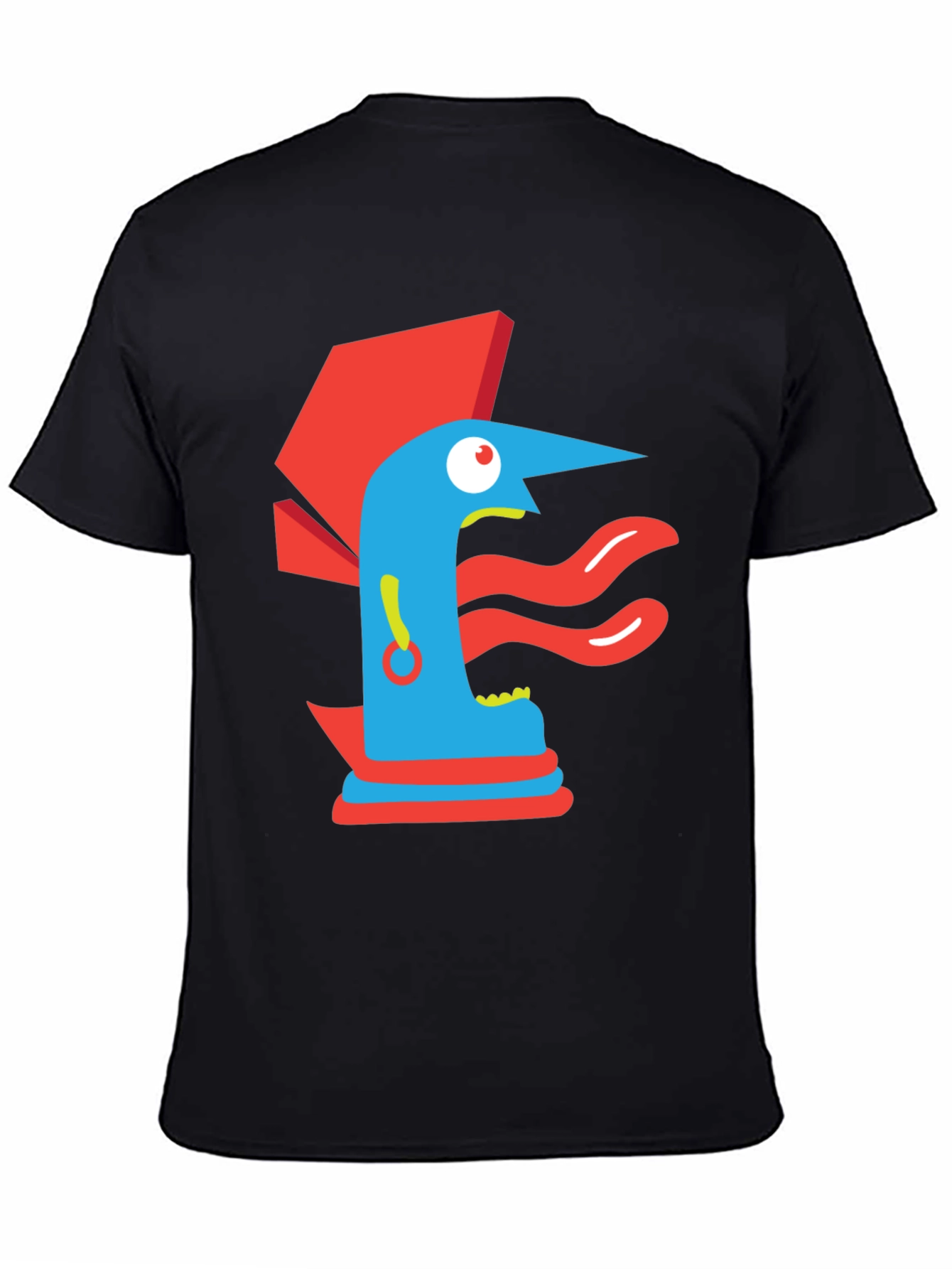 Abstract Graphic Print Tee - Modern Art Black T-Shirt