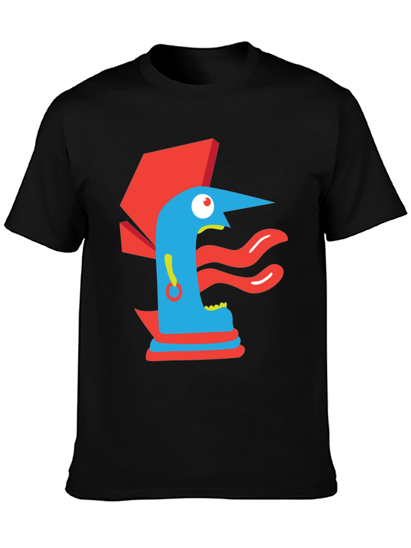 Abstract Graphic Print Tee - Modern Art Black T-Shirt