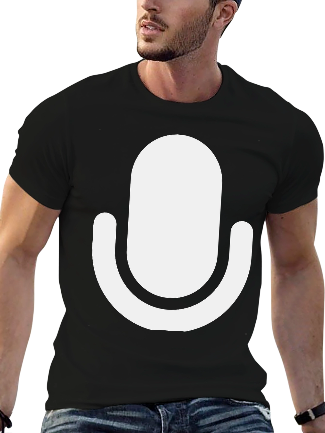 Retro Mic Black T-Shirt
