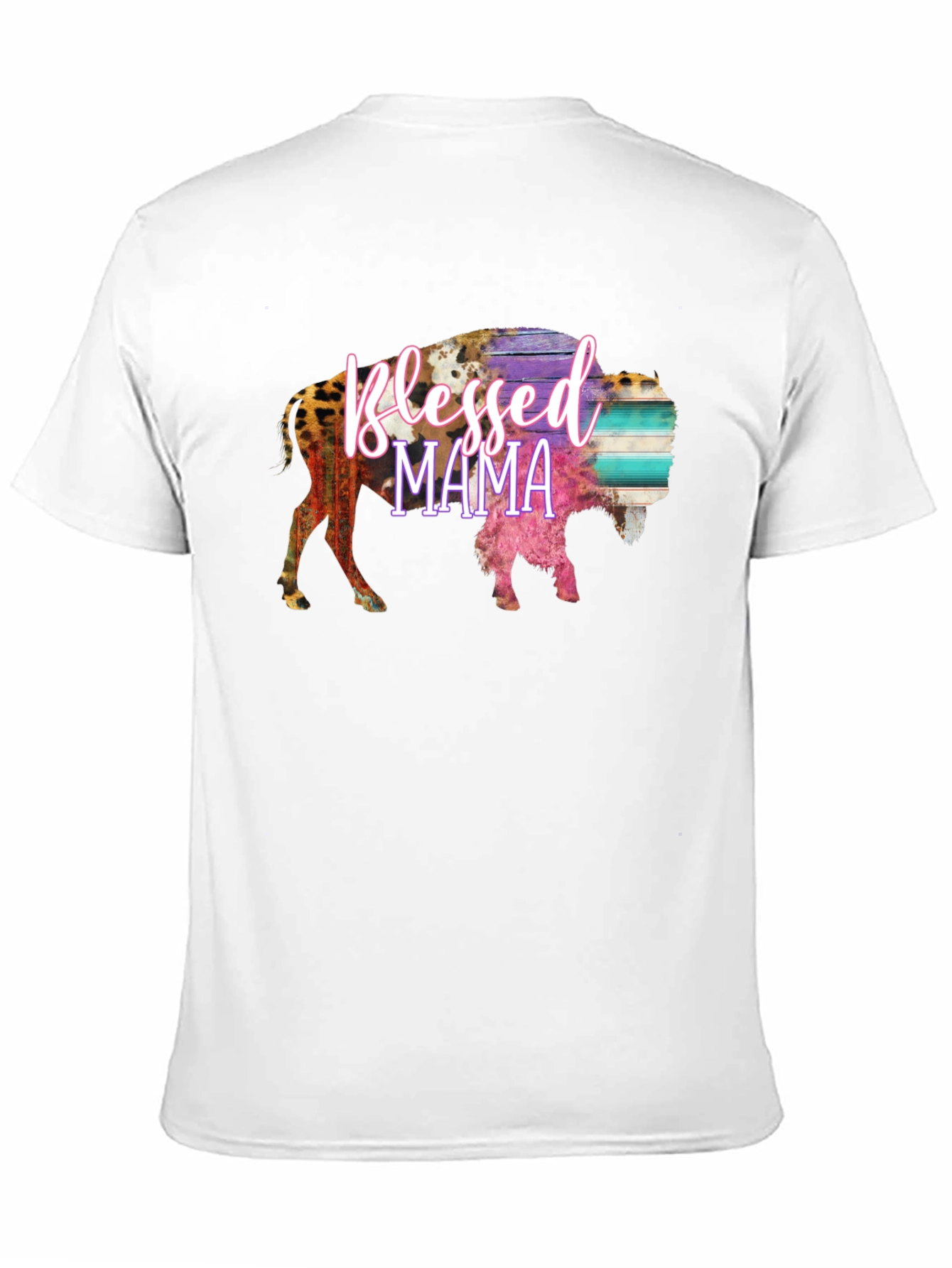 Blessed Mama Bison Graphic Tee - Black