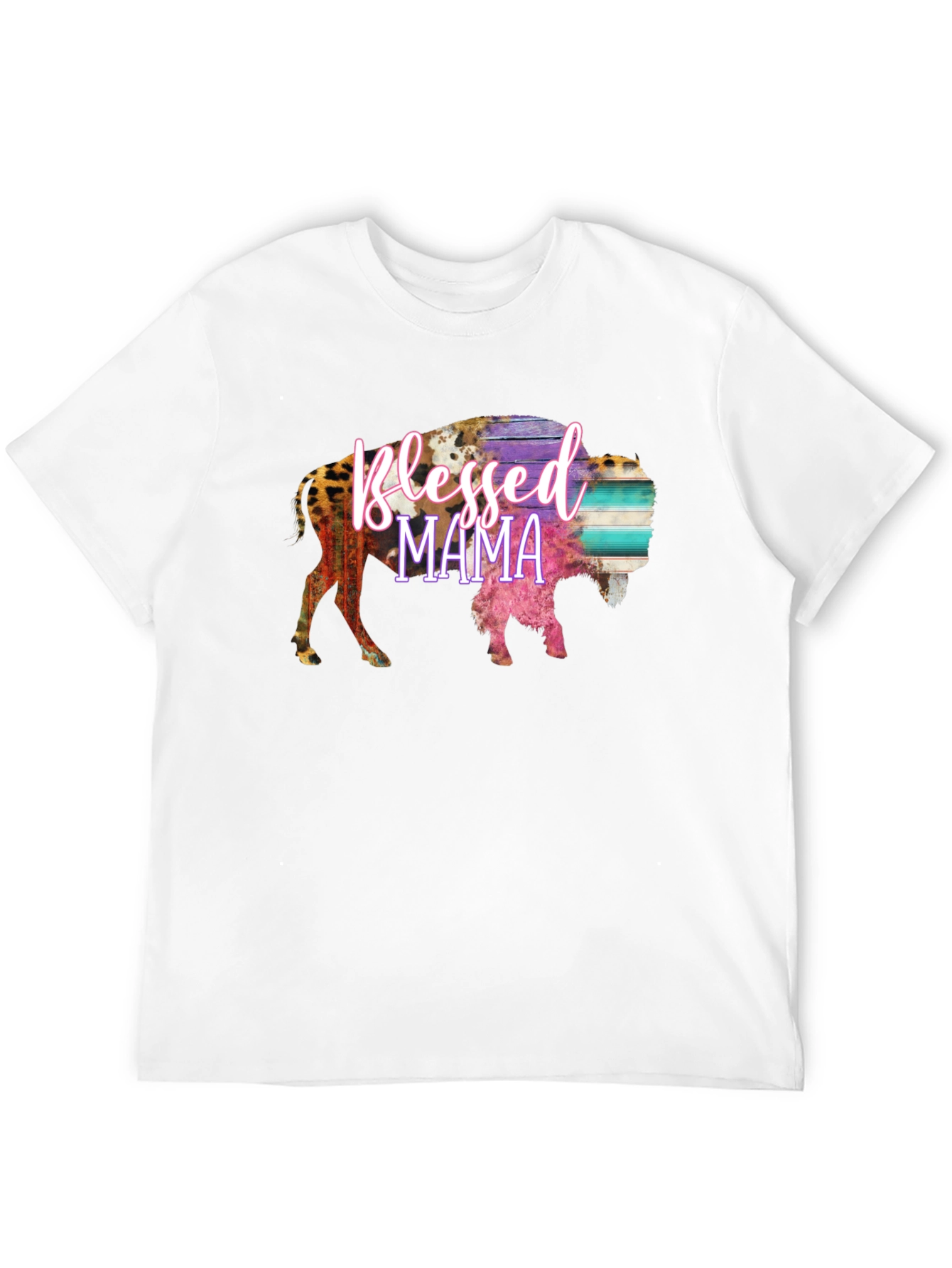 Blessed Mama Bison Graphic Tee - Black