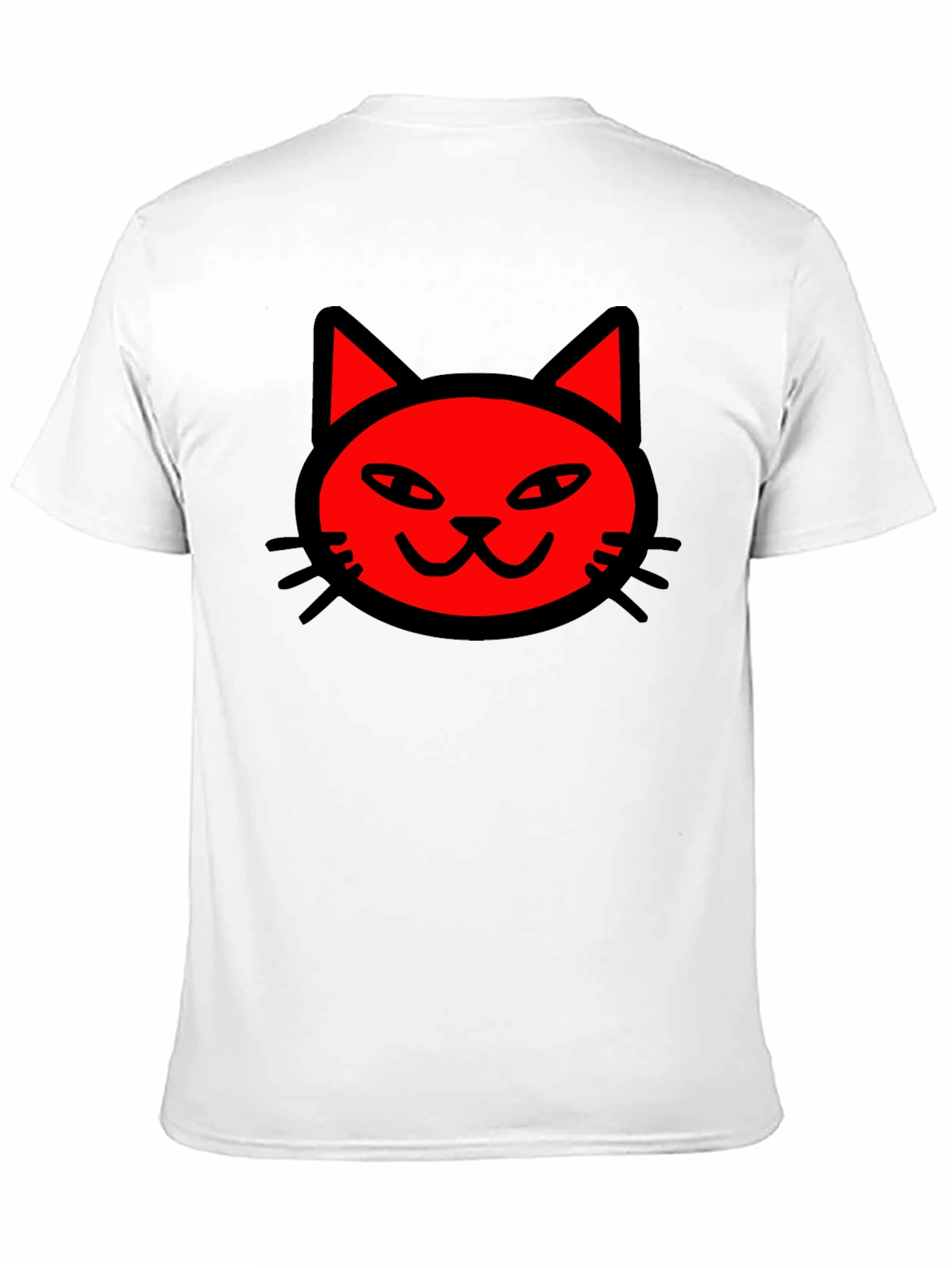 Red Cat Graphic Print Black T-Shirt
