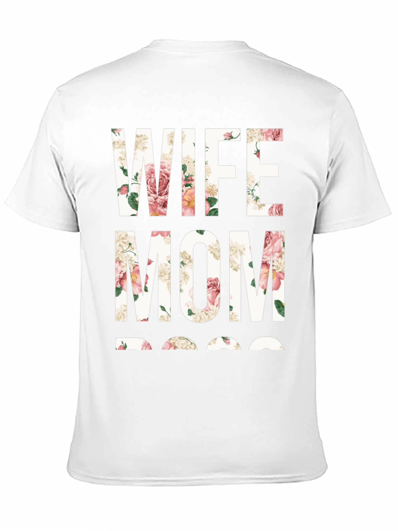 Floral Wife Mom Boss Graphic T-Shirt