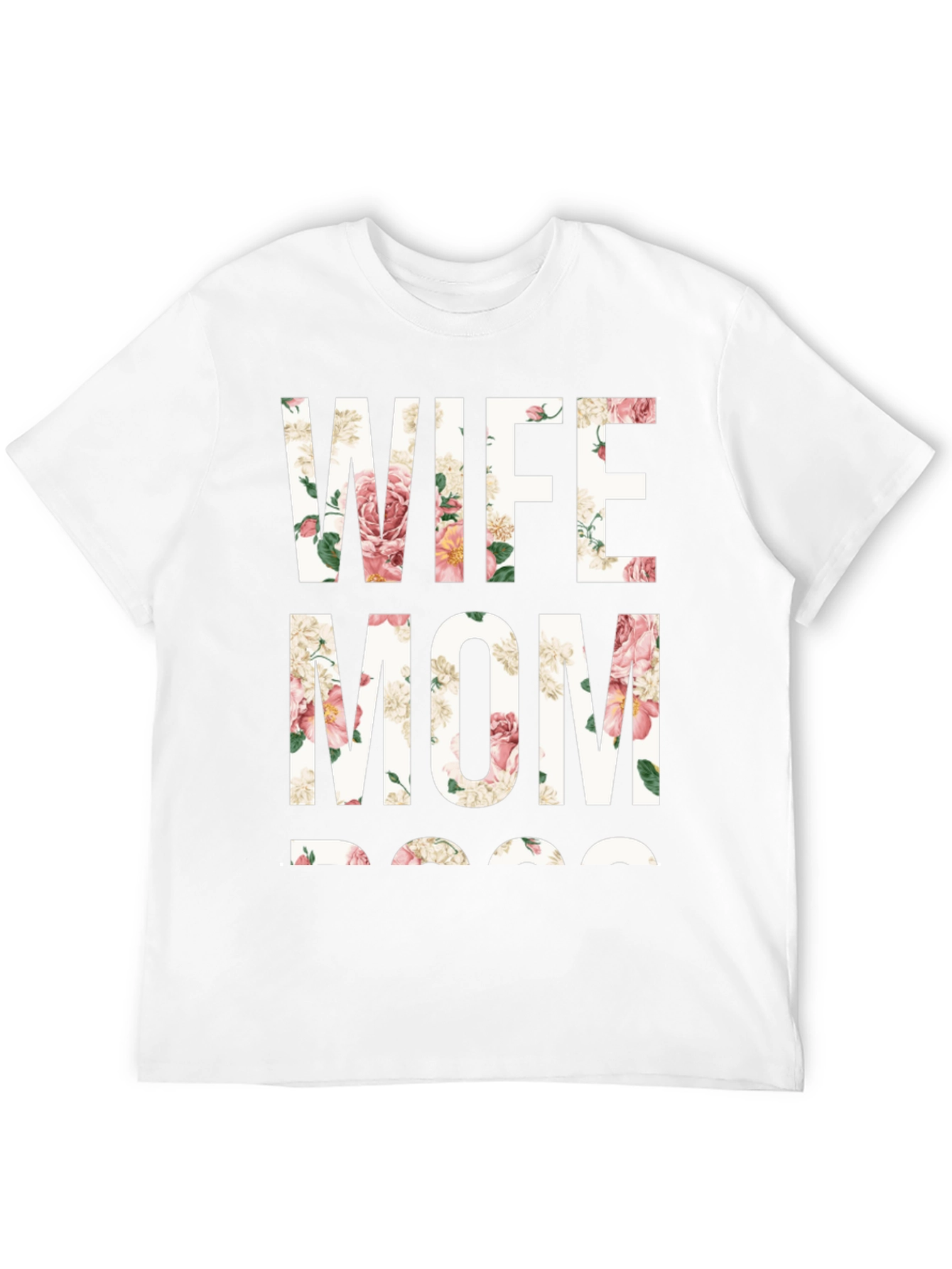 Floral Wife Mom Boss Graphic T-Shirt