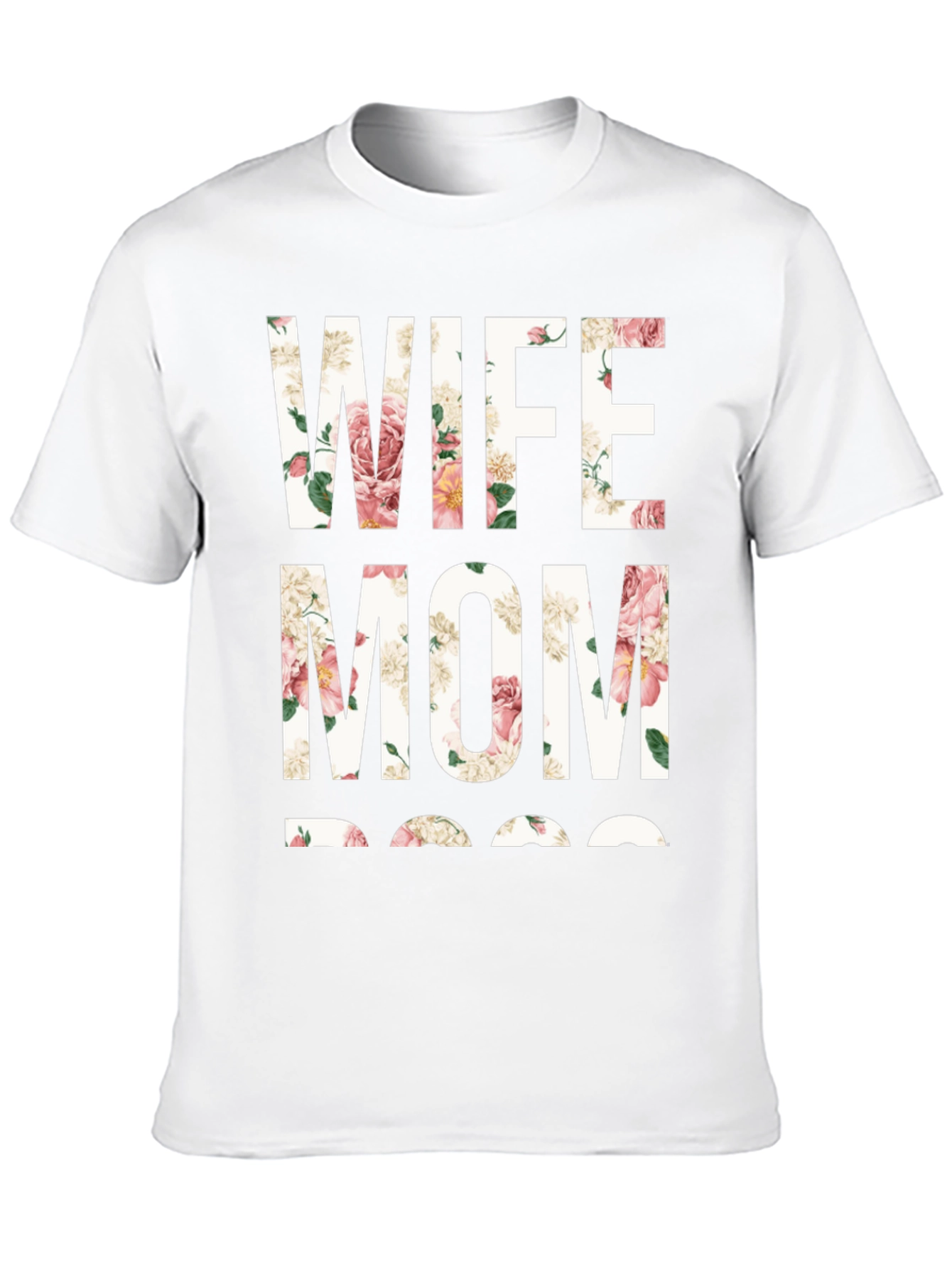 Floral Wife Mom Boss Graphic T-Shirt