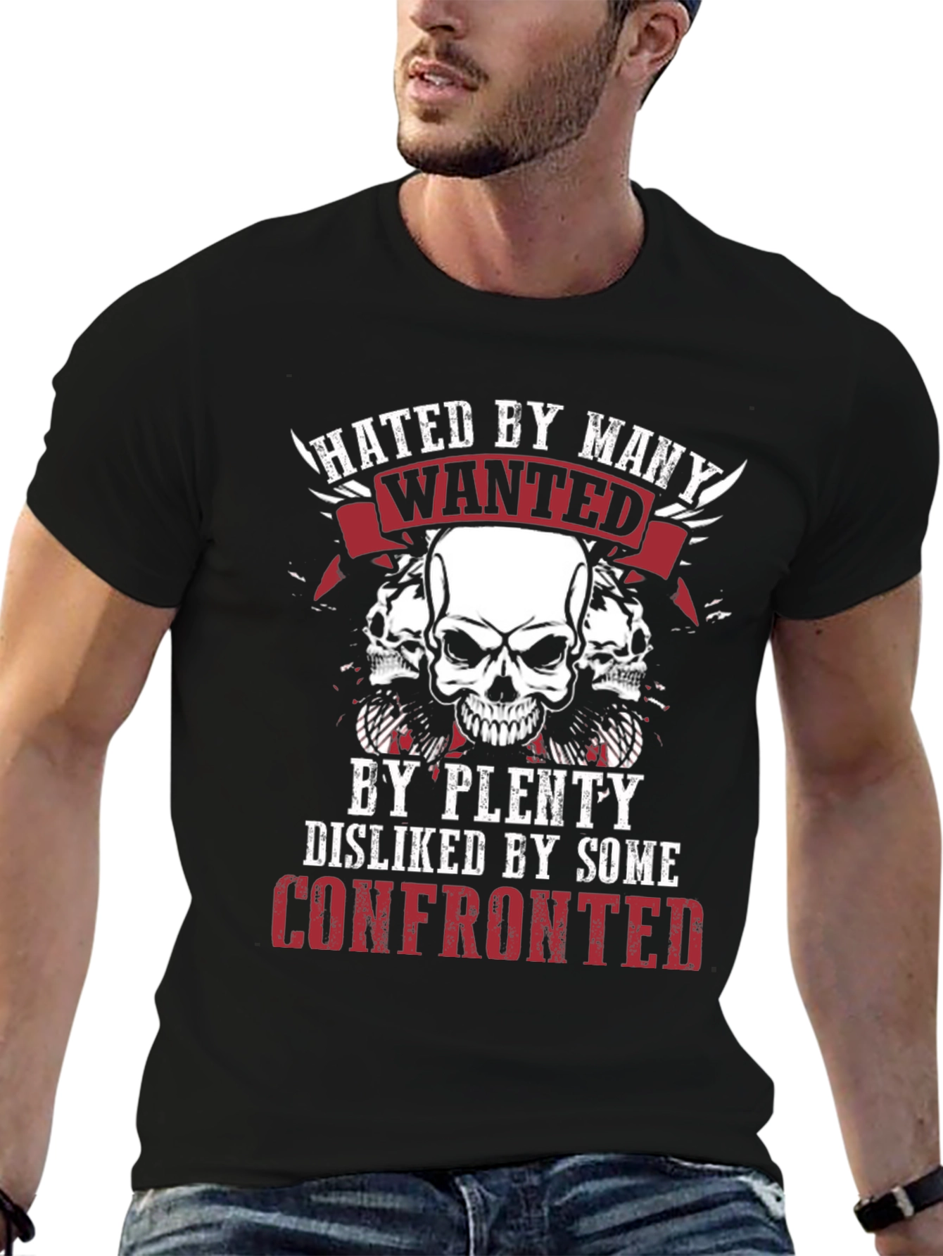 Hated By Many Skull Graphic T-Shirt