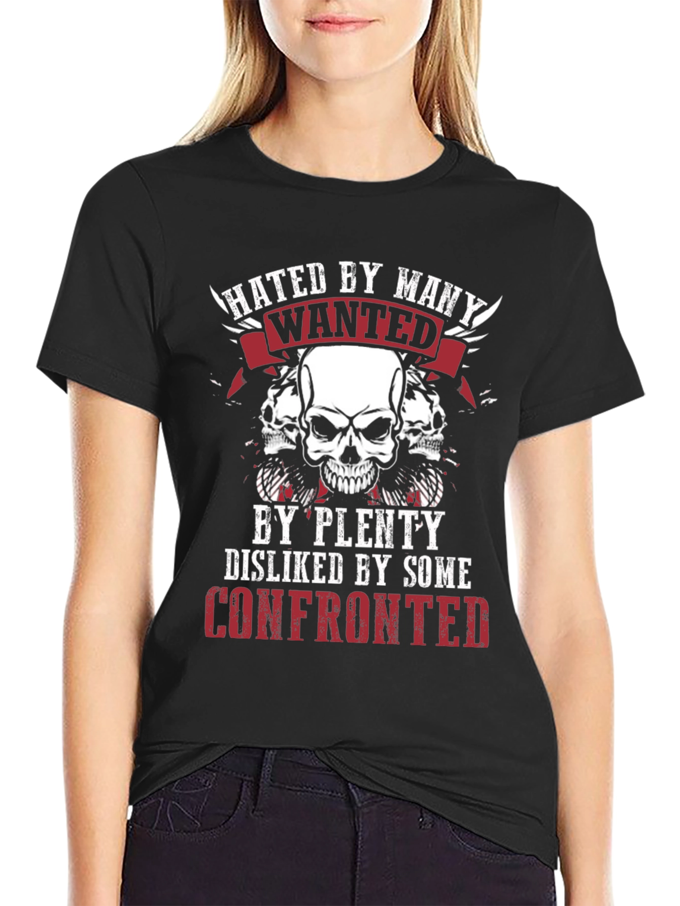Hated By Many Skull Graphic T-Shirt