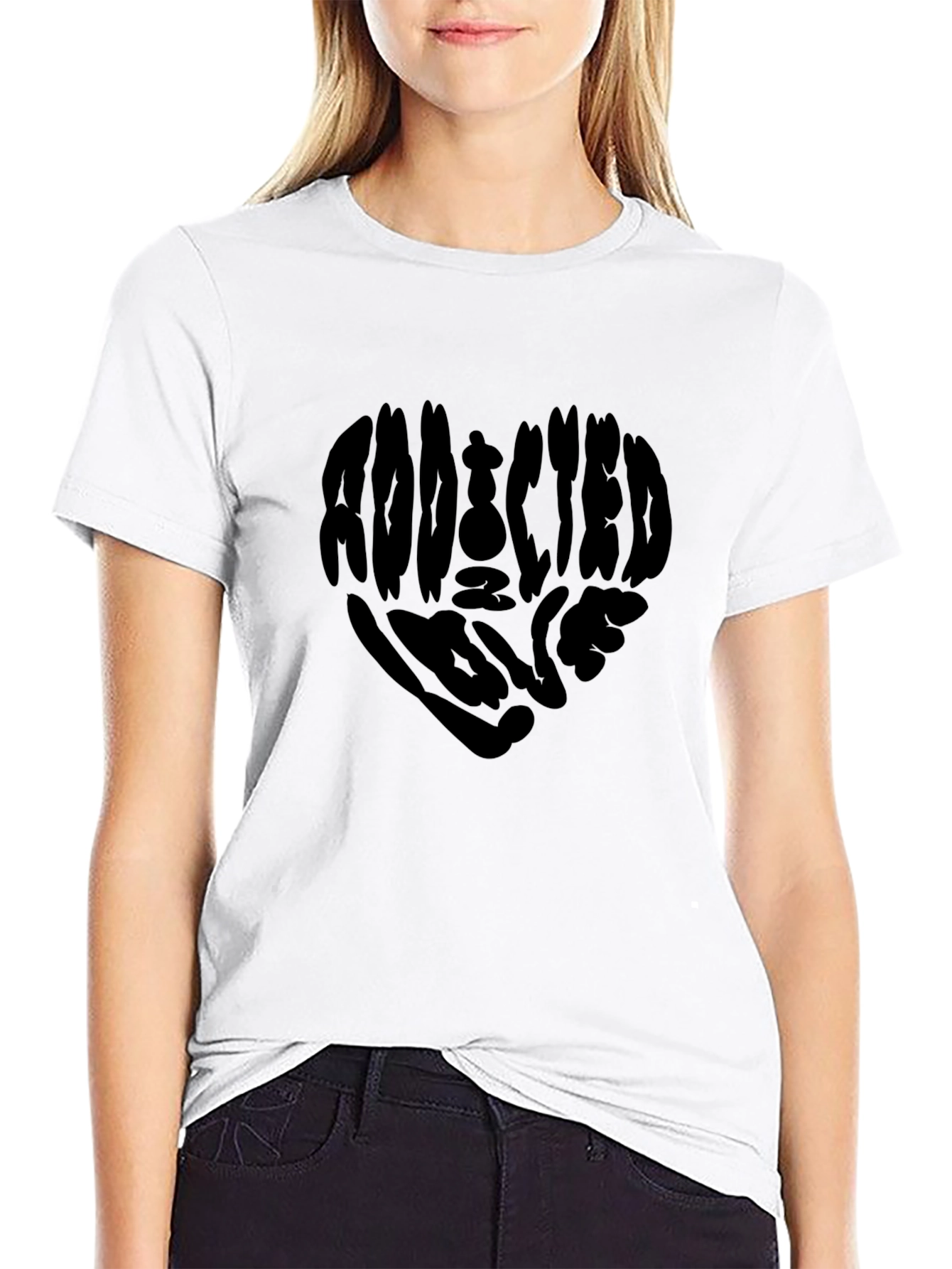 Addicted to Love T-Shirt - Heart Graphic Tee