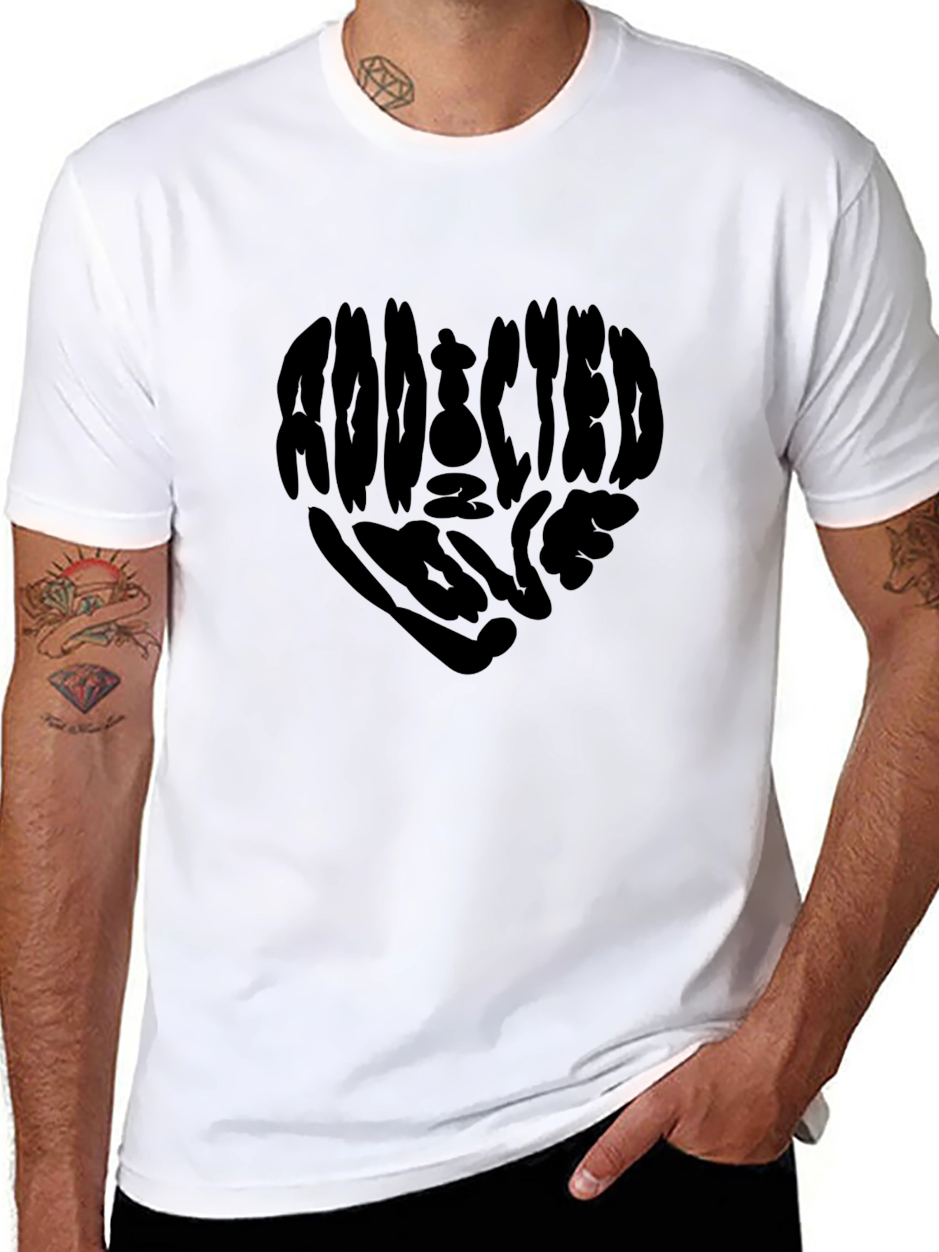 Addicted to Love T-Shirt - Heart Graphic Tee
