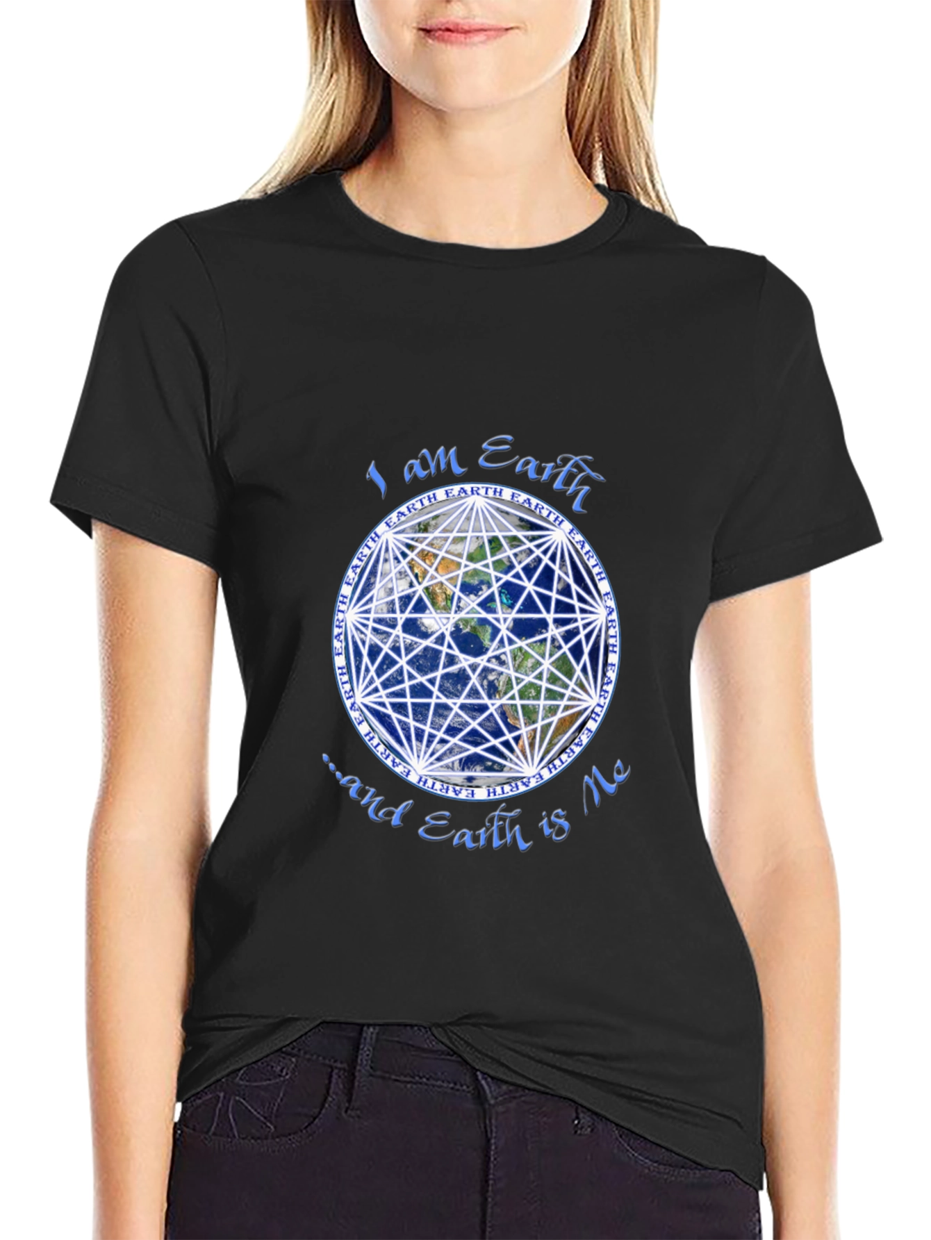 Earth Focus T-Shirt - Geometric Globe Design