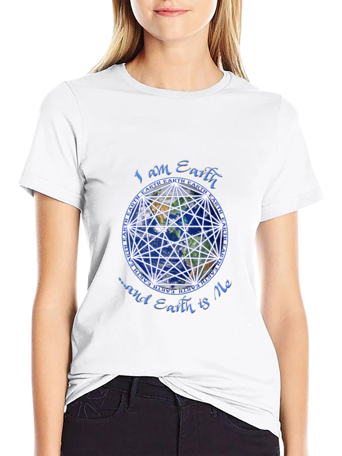 Earth Focus T-Shirt - Geometric Globe Design