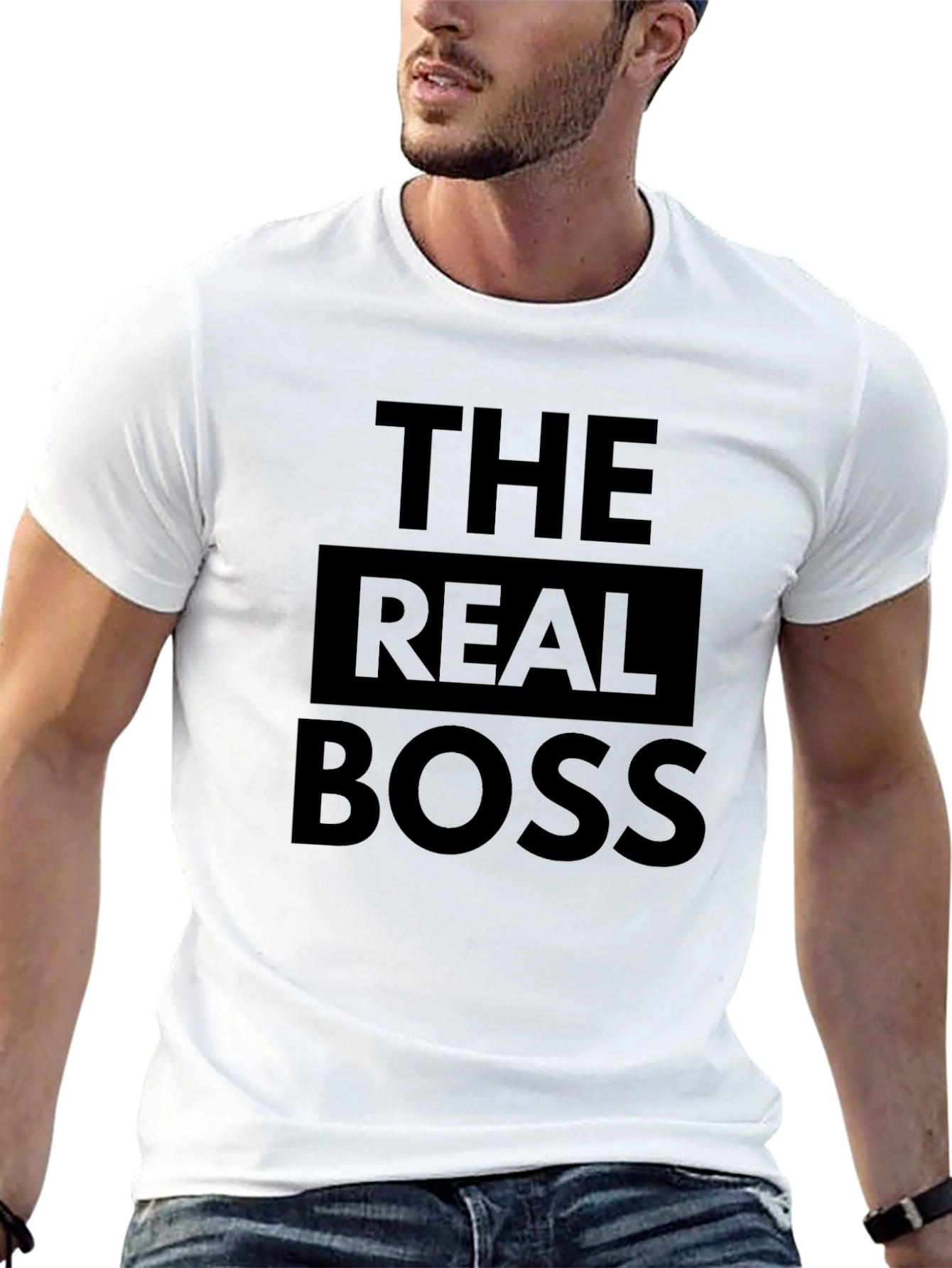 The Real Boss Graphic Tee - Black Crew Neck