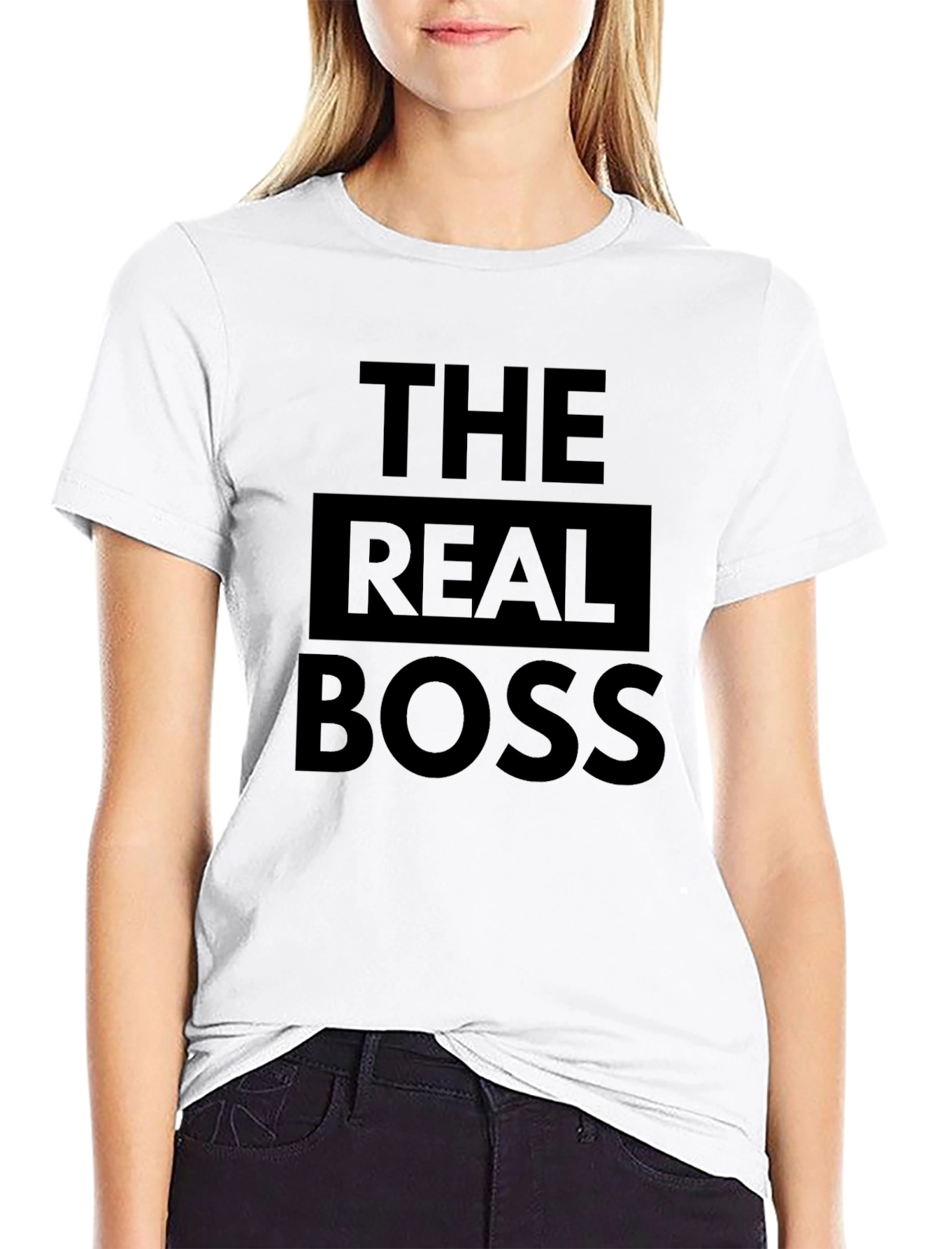 The Real Boss Graphic Tee - Black Crew Neck