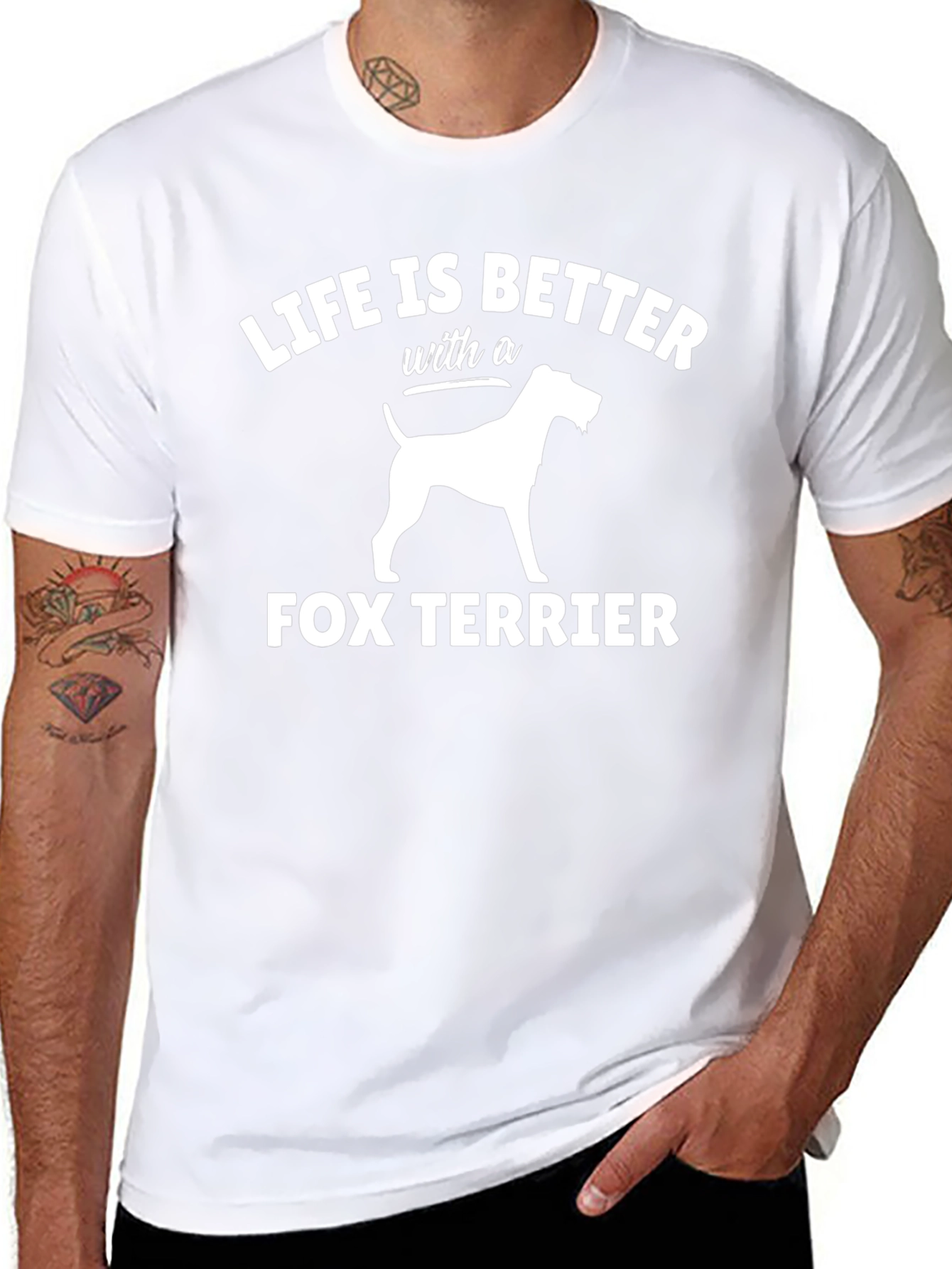 Life is Better Fox Terrier T-Shirt - Black