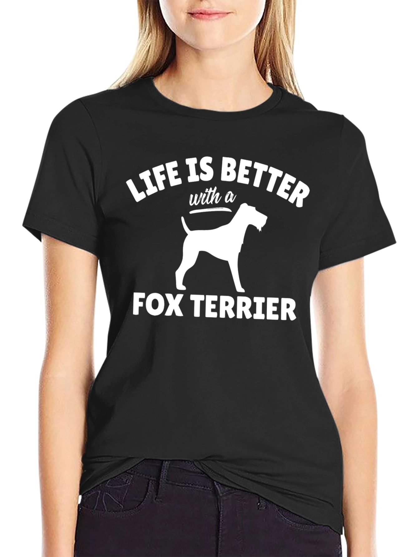 Life is Better Fox Terrier T-Shirt - Black