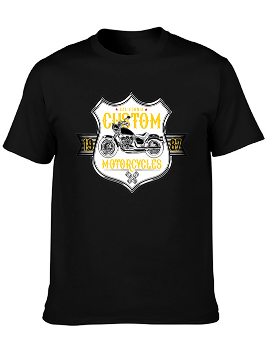 Custom Motorcycle T-Shirt - 1987 Vintage Style Black Tee