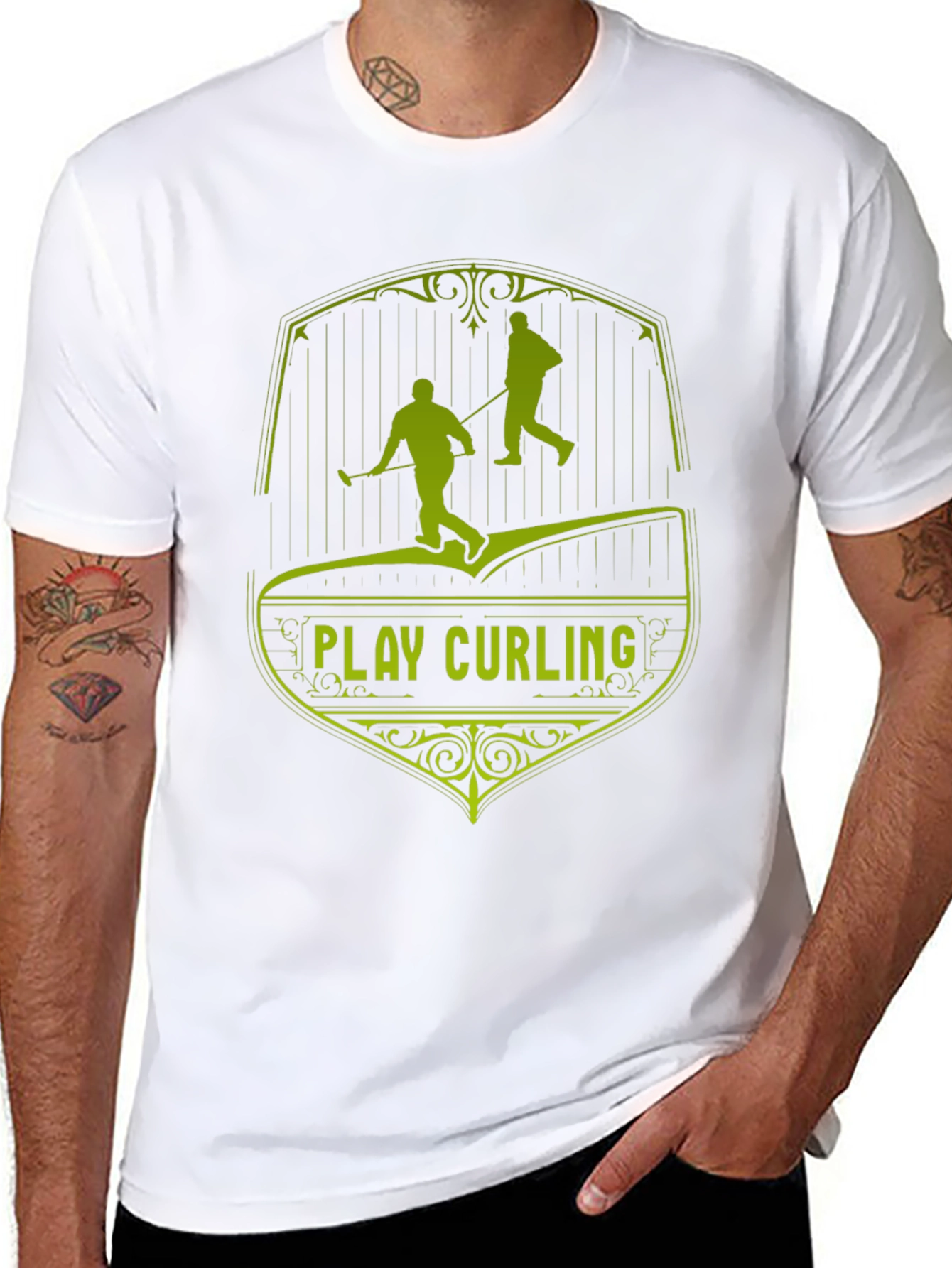 Play Curling Black T-Shirt