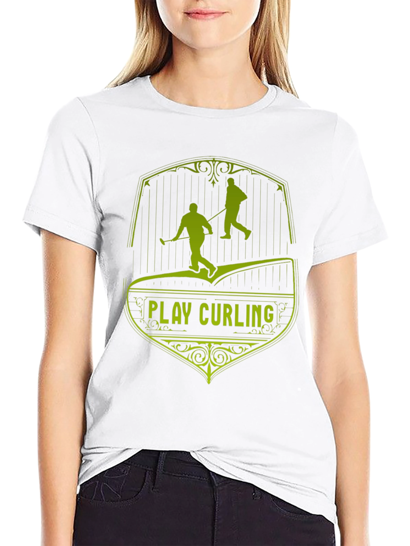 Play Curling Black T-Shirt