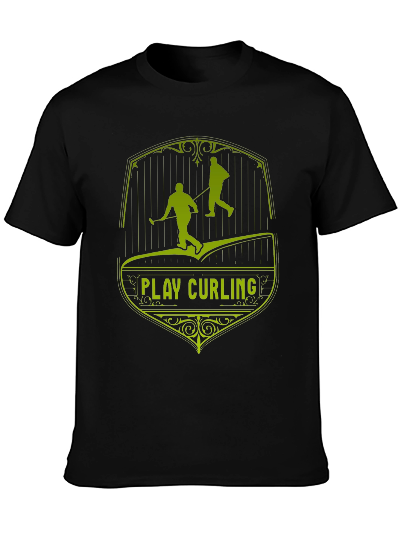 Play Curling Black T-Shirt
