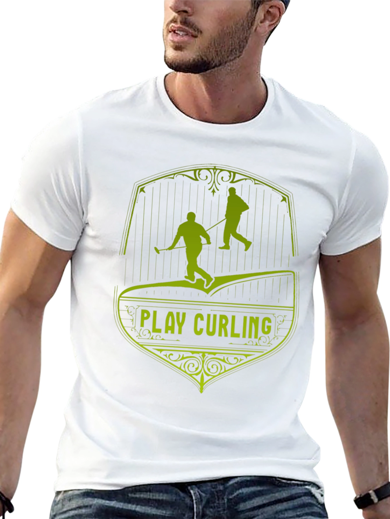 Play Curling Black T-Shirt
