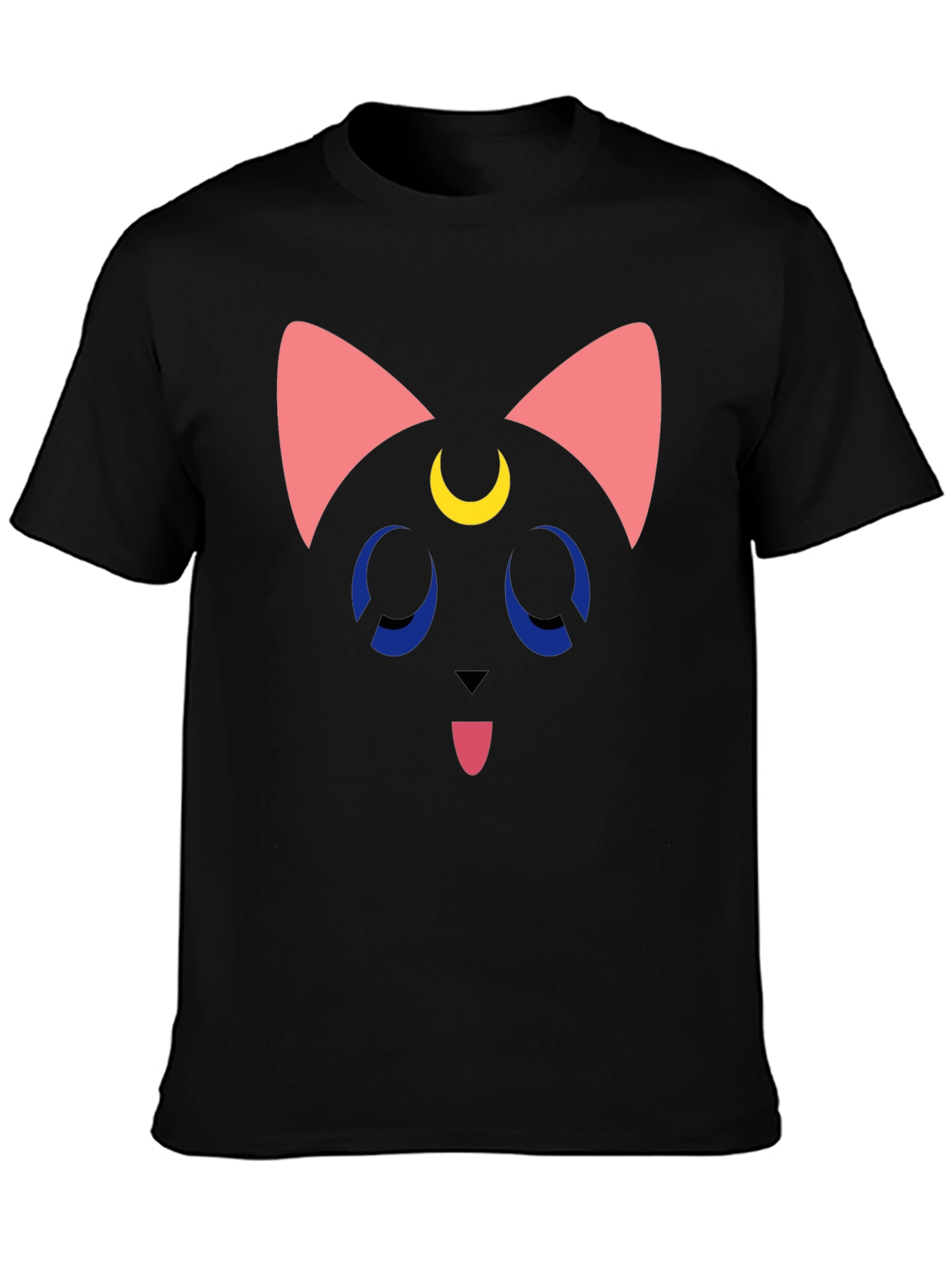 Luna Cat Graphic T-Shirt - Black