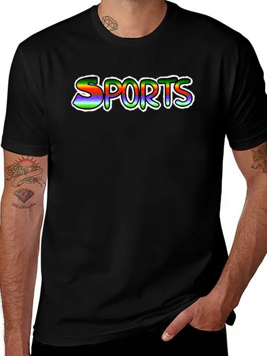 Mens Black Sports Graphic T-Shirt