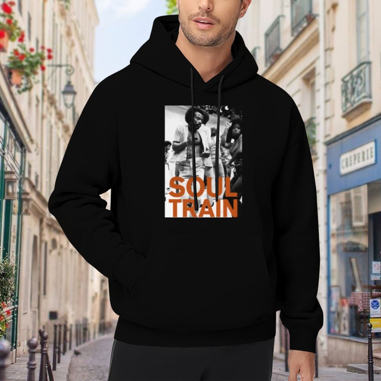 Stylish New Unisex Black Hoodie - Desert Cactus Pattern - Comfortable Hoodie - American Direct Shipping