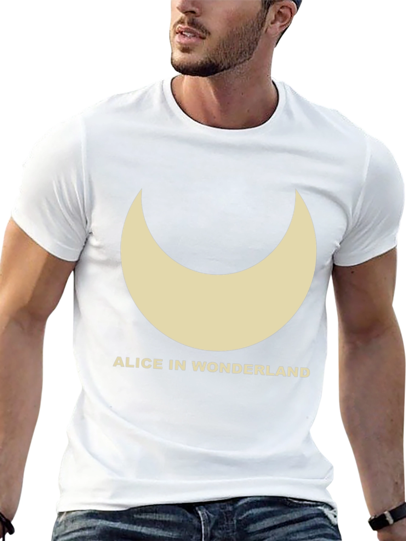 Alice in Wonderland Crescent Moon Black T-Shirt