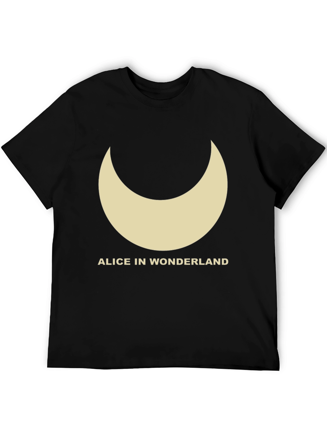 Alice in Wonderland Crescent Moon Black T-Shirt