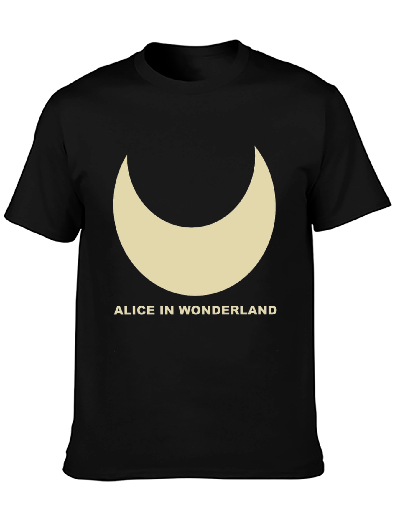 Alice in Wonderland Crescent Moon Black T-Shirt