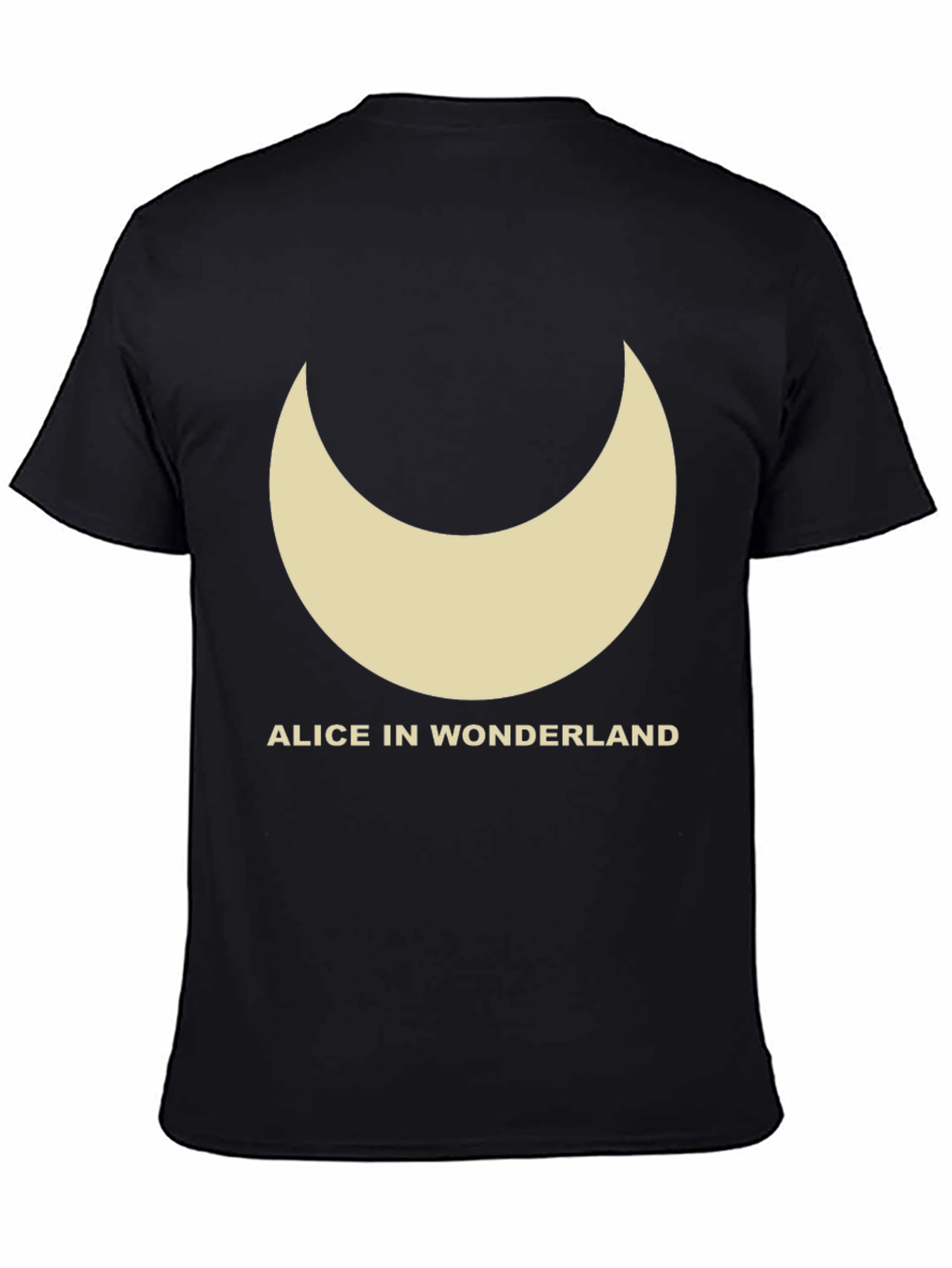 Alice in Wonderland Crescent Moon Black T-Shirt