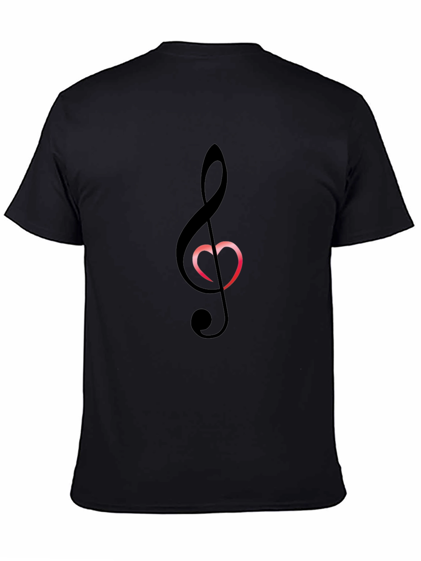 Musical Heart T-Shirt - Black Cotton Blend Tee