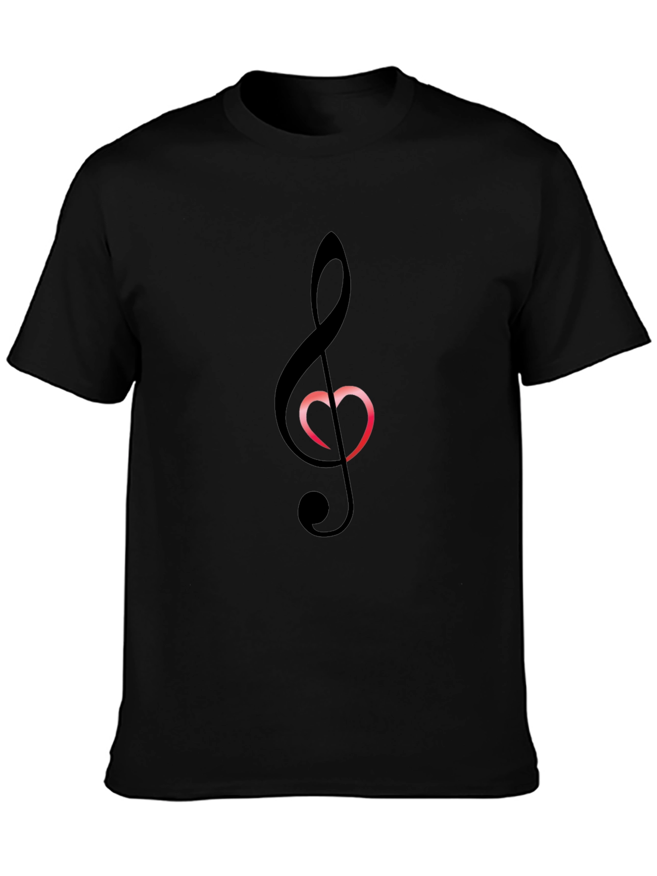 Musical Heart T-Shirt - Black Cotton Blend Tee