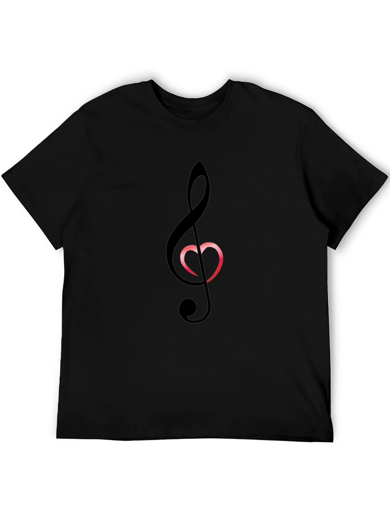 Musical Heart T-Shirt - Black Cotton Blend Tee