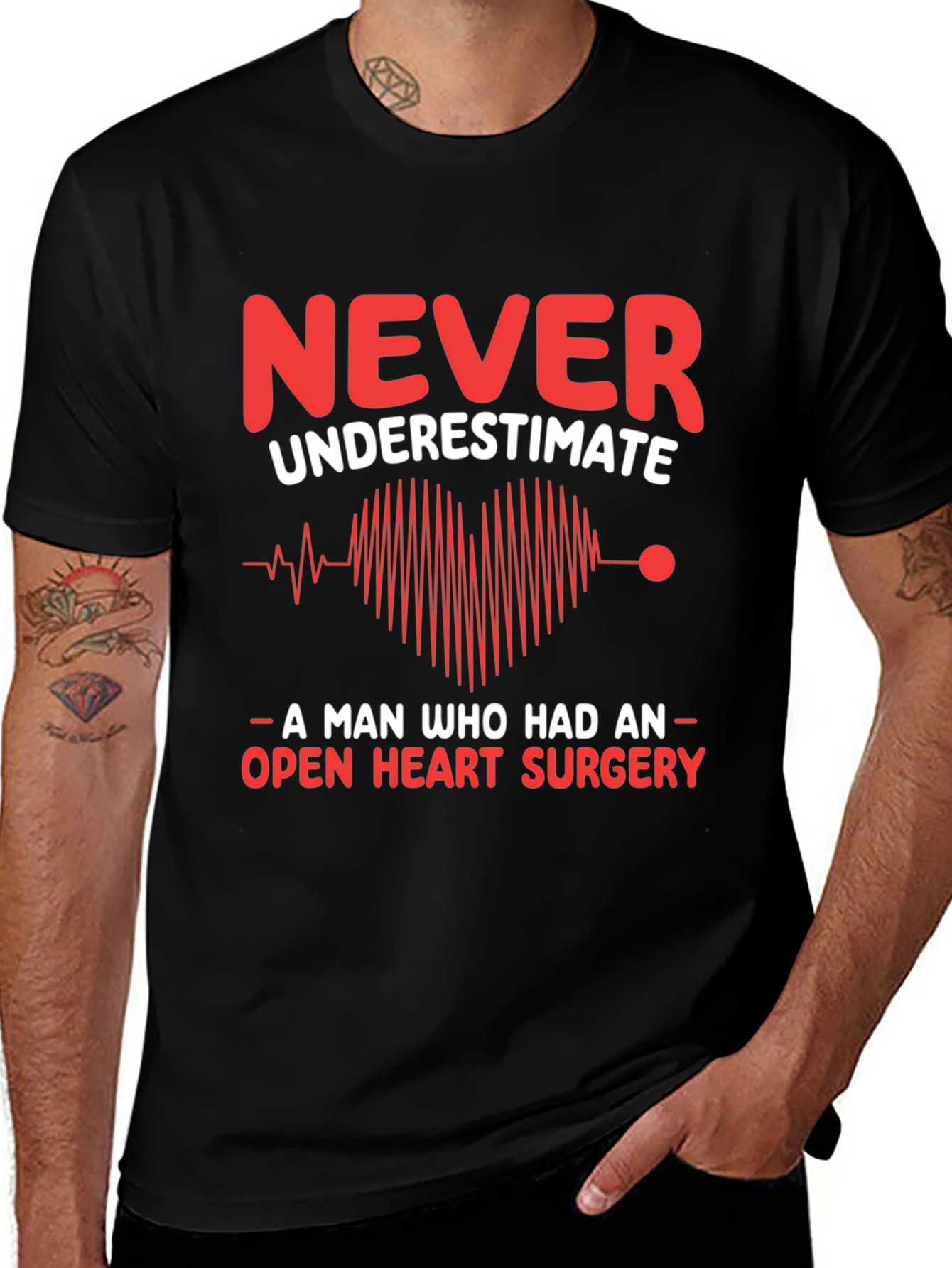 Open Heart Surgery Survivor T-Shirt - Never Underestimate