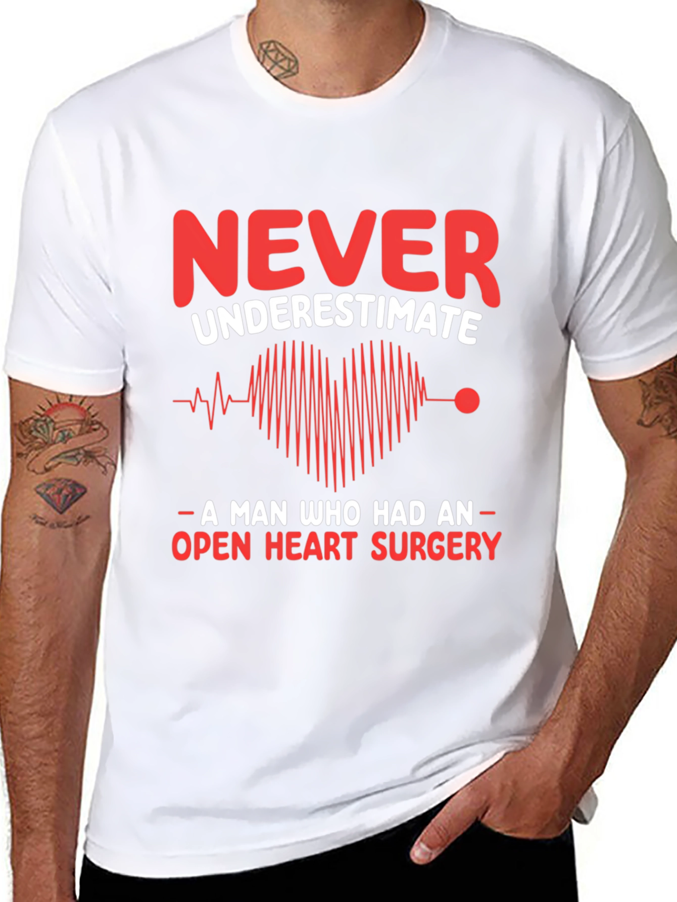 Open Heart Surgery Survivor T-Shirt - Never Underestimate