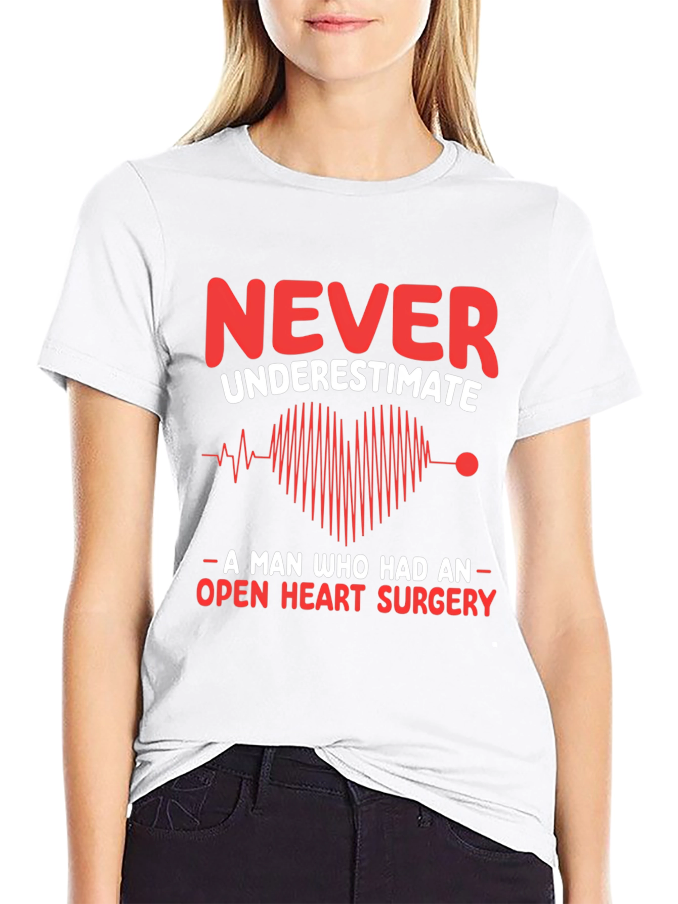 Open Heart Surgery Survivor T-Shirt - Never Underestimate