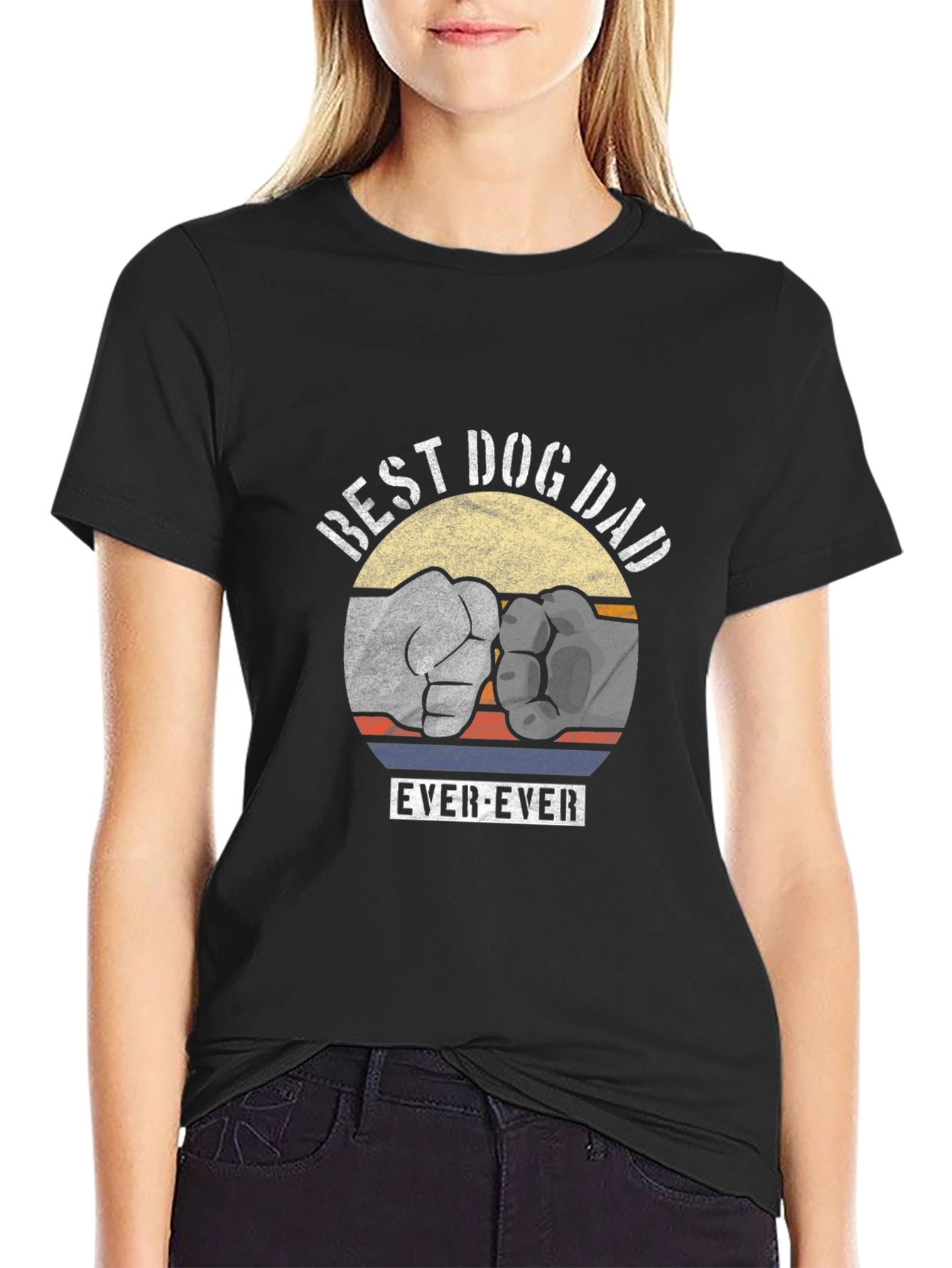 Best Dog Dad Ever Fist Bump Graphic Tee