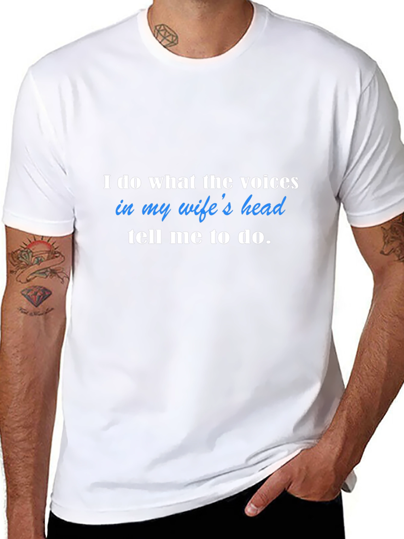 Humorous Wifes Voices Black T-Shirt