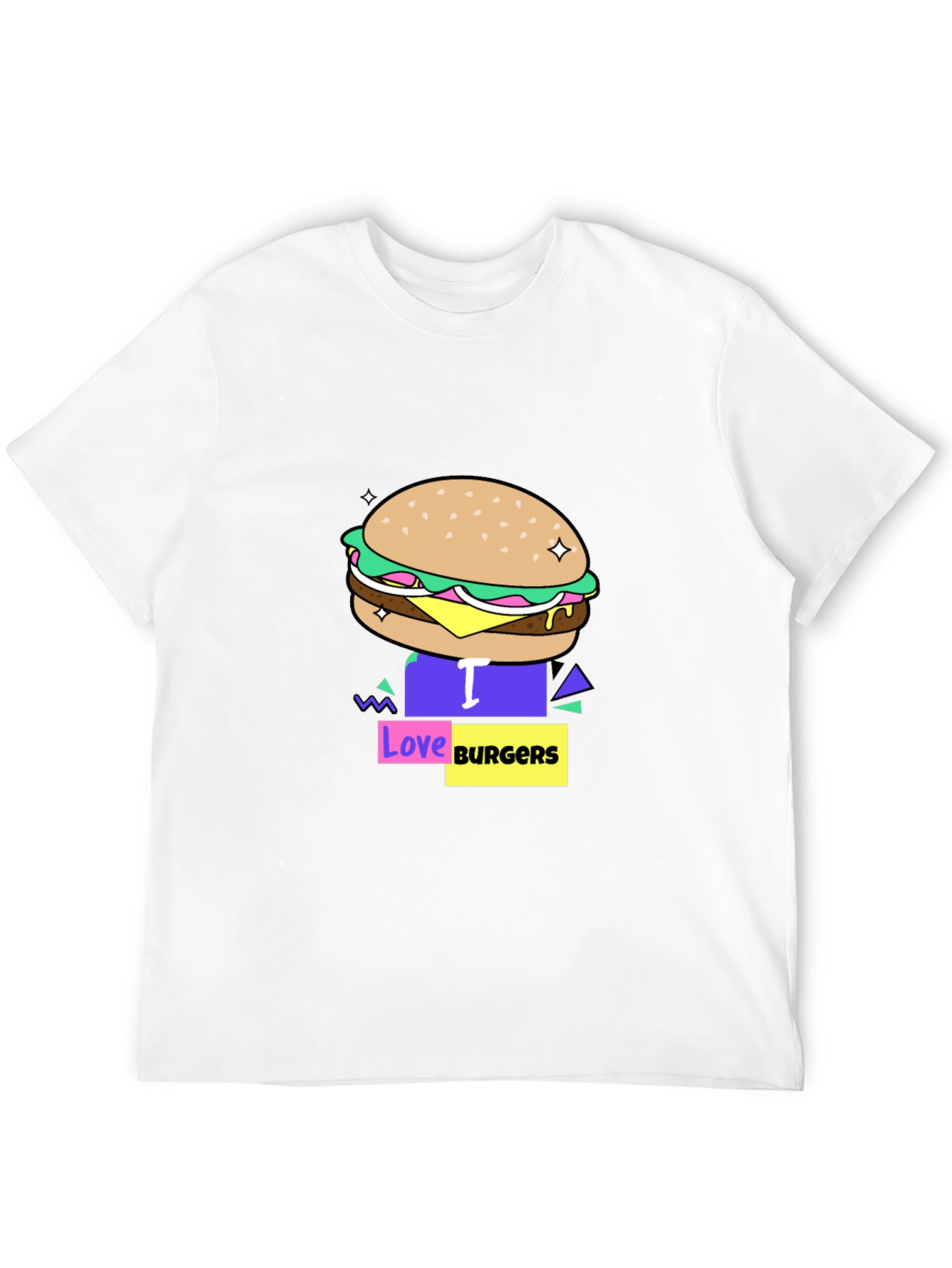 I Love Burgers Graphic T-Shirt - Unisex Casual Tee