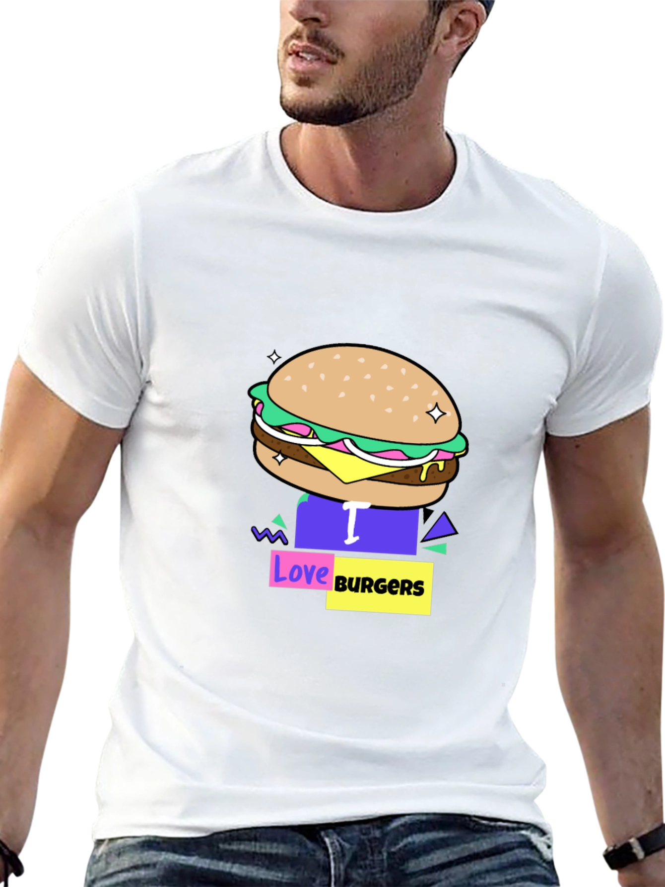 I Love Burgers Graphic T-Shirt - Unisex Casual Tee