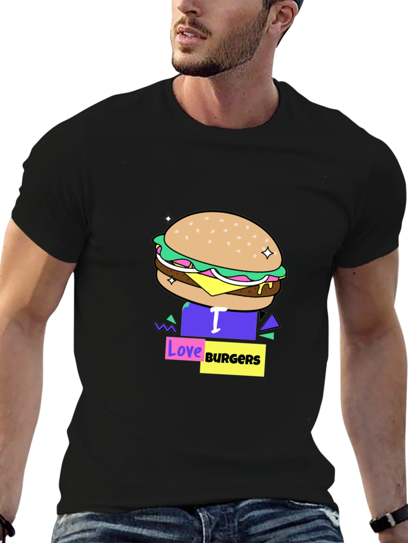 I Love Burgers Graphic T-Shirt - Unisex Casual Tee