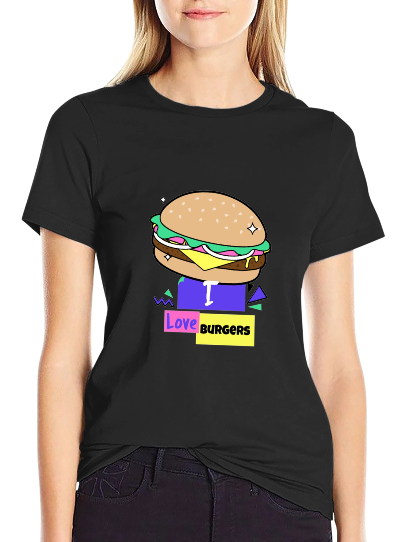 I Love Burgers Graphic T-Shirt - Unisex Casual Tee