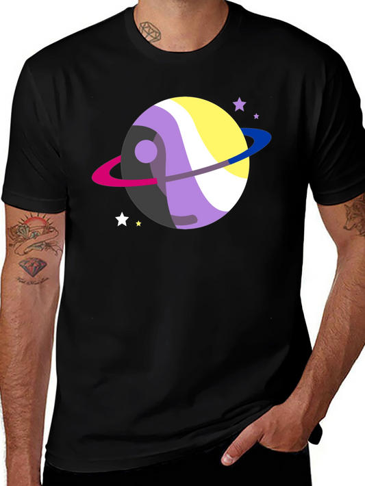 Nonbinary Pride Planet T-Shirt - LGBTQIA+